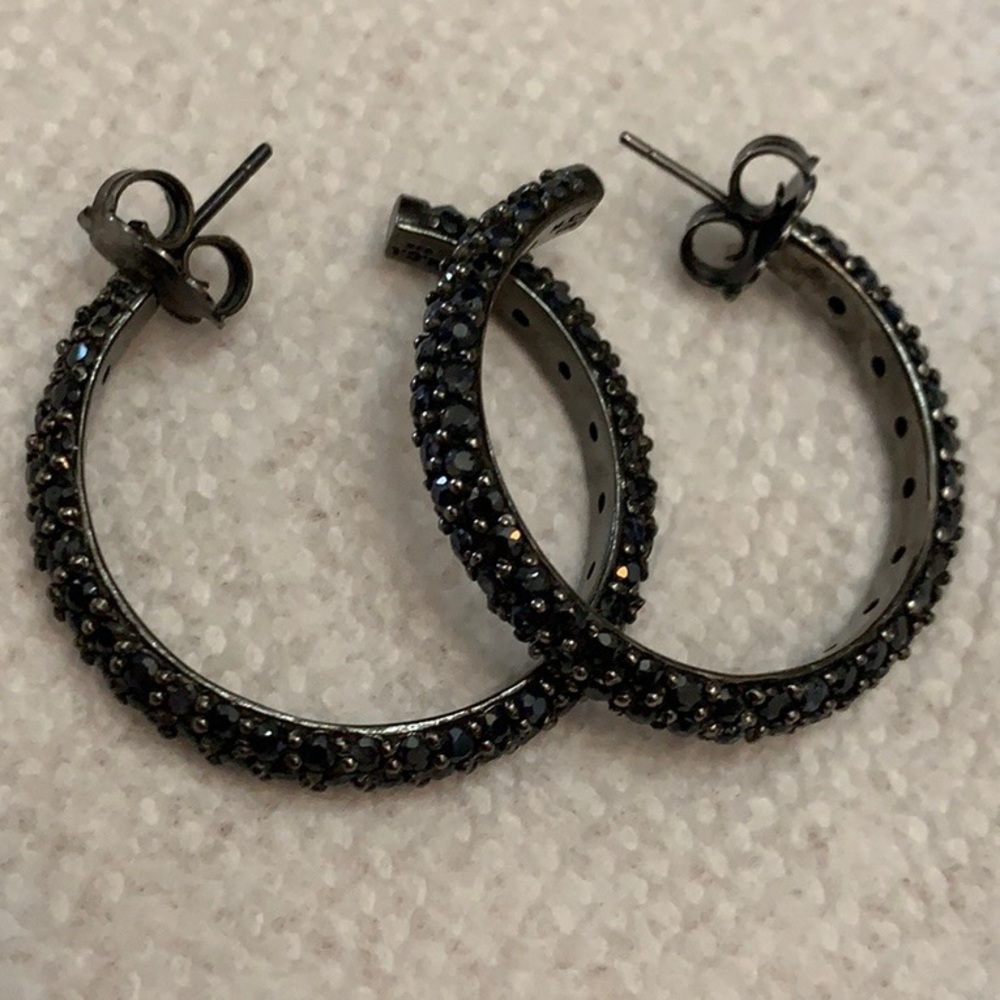 MCL Matthew Campbell Laurenza SS Sapphire Hoops